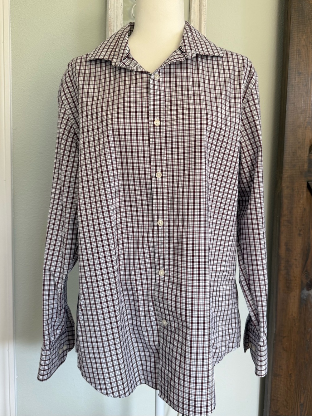 Tommy Hilfiger Tartan THFFlex Slim Fit Stretch Long Sleeve Dress Shirt